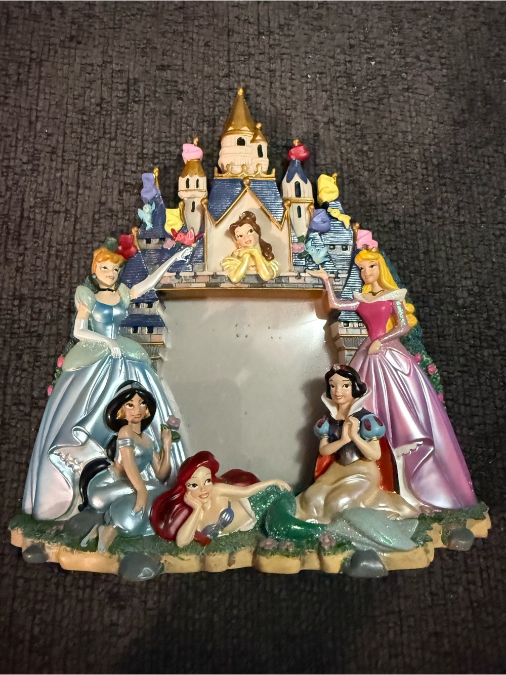 Disney Parks Princess Castle 3D Photo Frame Ariel Belle Cinderella Vintage